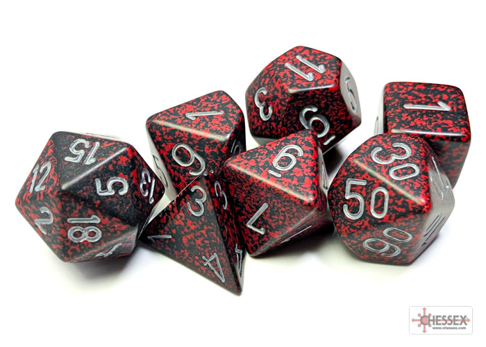 Chessex Silver Volcano Speckled Polyhedral 7-Die