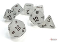 Chessex Frosted Clear w/black Classic Polyhedral