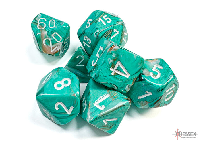 Chessex Marble Oxi-Copper w/white Signature Poly