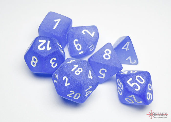 Chessex Frosted Blue w/white Classic Polyhedral