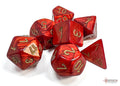 Chessex Scarab Scarlet w/gold Signature Polyhedr