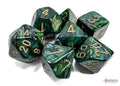 Chessex Scarab Jade w/gold Signature Polyhedral