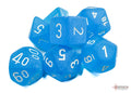 Chessex Frosted Caribbean Blue w/wht Classic Pol