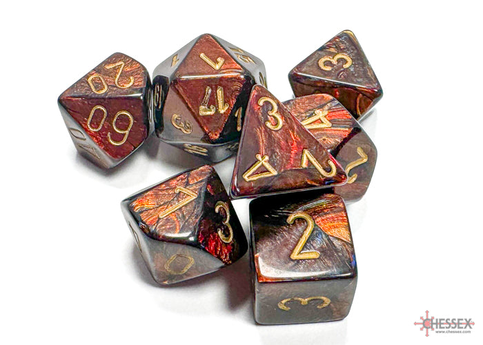 Chessex Scarab Blue Blood w/gold Signature Polyh