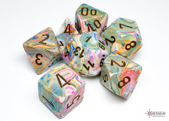 Chessex Festive Vibrant w/brown Classic Polyhedr