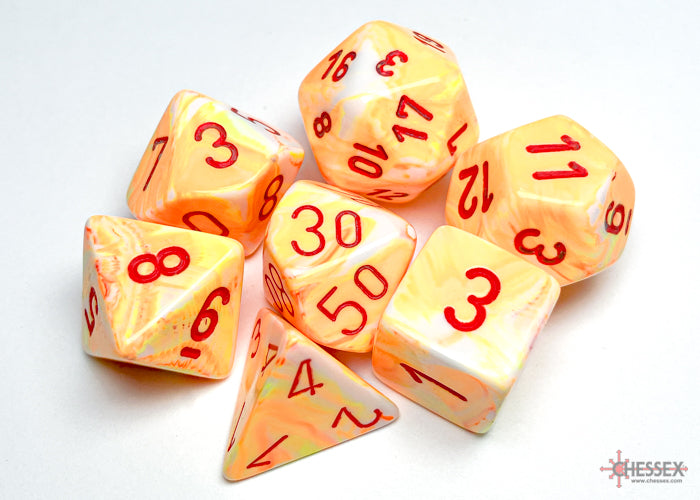 Chessex Festive Sunburst w/red Signature Polyhed