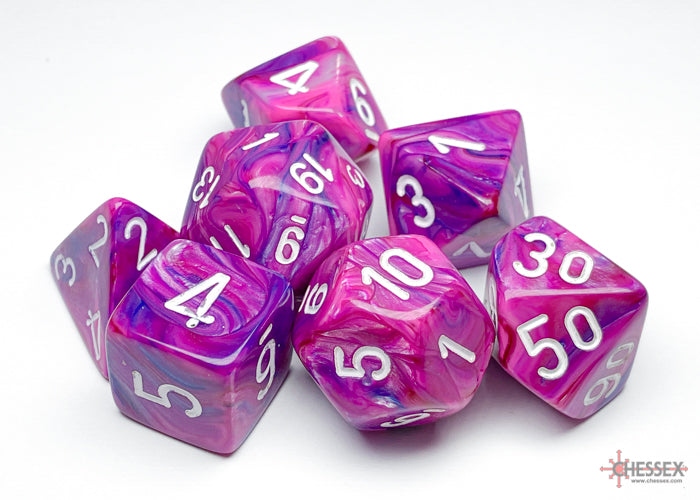 Chessex Festive Violet w/white Classic Polyhedra