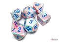 Chessex Festive Pop Art w/blue Signature Polyhed