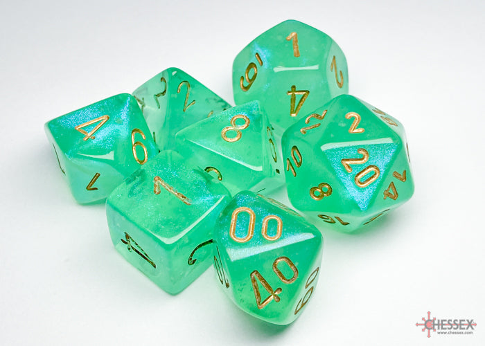Chessex Borealis Light Green w/gold Signature Po
