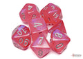 Chessex Borealis Pink w/silver Signature Polyhed