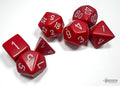 Chessex Red w/white Opaque Polyhedral 7-Die Set