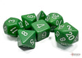 Chessex Green w/white Opaque Polyhedral 7-Die Se