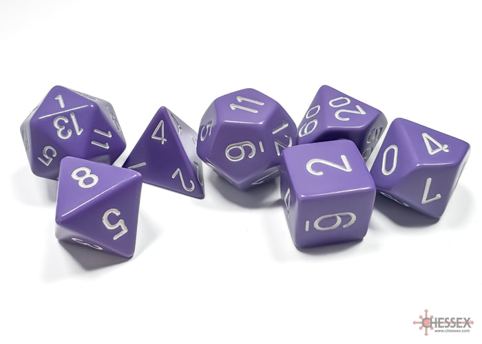 Chessex Purple w/white Opaque Polyhedral 7-Die S