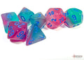 Chessex Gemini Gel Green-Pink/Blue Polyhedral 7