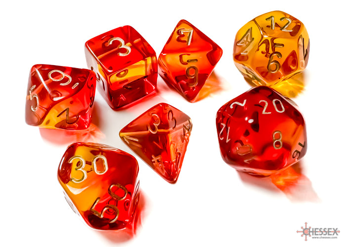 Chessex Gemini Translucent Red-Yellow/gold Polyh