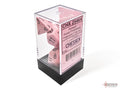 Chessex Opaque Polyhedral Pastel Pink/black 7-Die Set