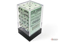 Chessex Opaque 16mm d6 Pastel Green/black Dice Block (12 dice)