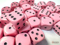 Chessex Opaque 12mm d6 Pastel Pink/black Dice Block (36 dice)