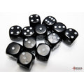 Chessex Opaque 16mm d6 Black/white Dice Block (12 dice)