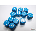 Chessex Opaque 16mm d6 Light Blue/white Dice Block (12 dice)
