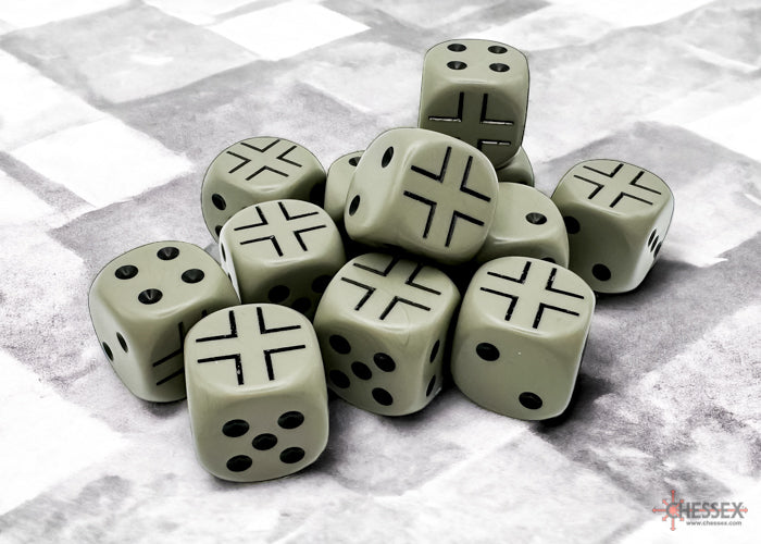 Chessex Germany War Dice Opaque Dark Grey/black 16mm d6 Dice