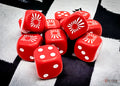 Chessex Japan War Dice Opaque Red/white 16mm d6 Dice Block (12