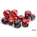 Chessex Gemini 16mm d6 Purple-Red/gold Dice Block (12 dice)
