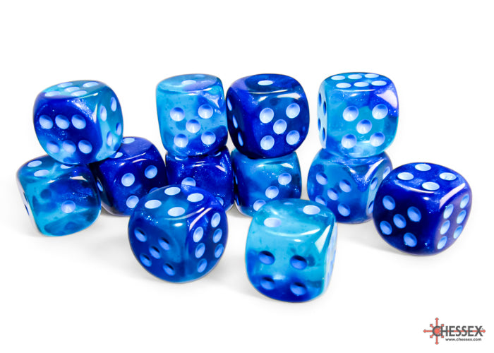 Chessex Gemini 16mm d6 Blue-Blue/light blue Luminary Dice Block