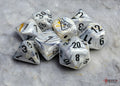 Chessex Marble Polyhedral Calcite/black 7-Die Set (with bonus