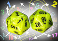 Chessex CHXXVUD00 Vortex Bright Green/Black Spindown D20 (Single Dice) (9250468593901)