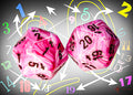 Chessex CHXXVUD20 Vortex Pink/Black Spindown D20 (Single Dice) (9250468954349)