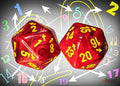 Chessex CHXXVUD44 Vortex Red/Yellow Spindown D20 (Single Dice) (9250469150957)