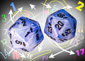 Chessex CHXXVUD56 Vortex Ice Blue/Black Spindown D20 (Single Dice) (9250469249261)