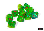 Chessex CHX26270 Gemini Plasma Green-Teal/orange Luminary Set of 10 d10s