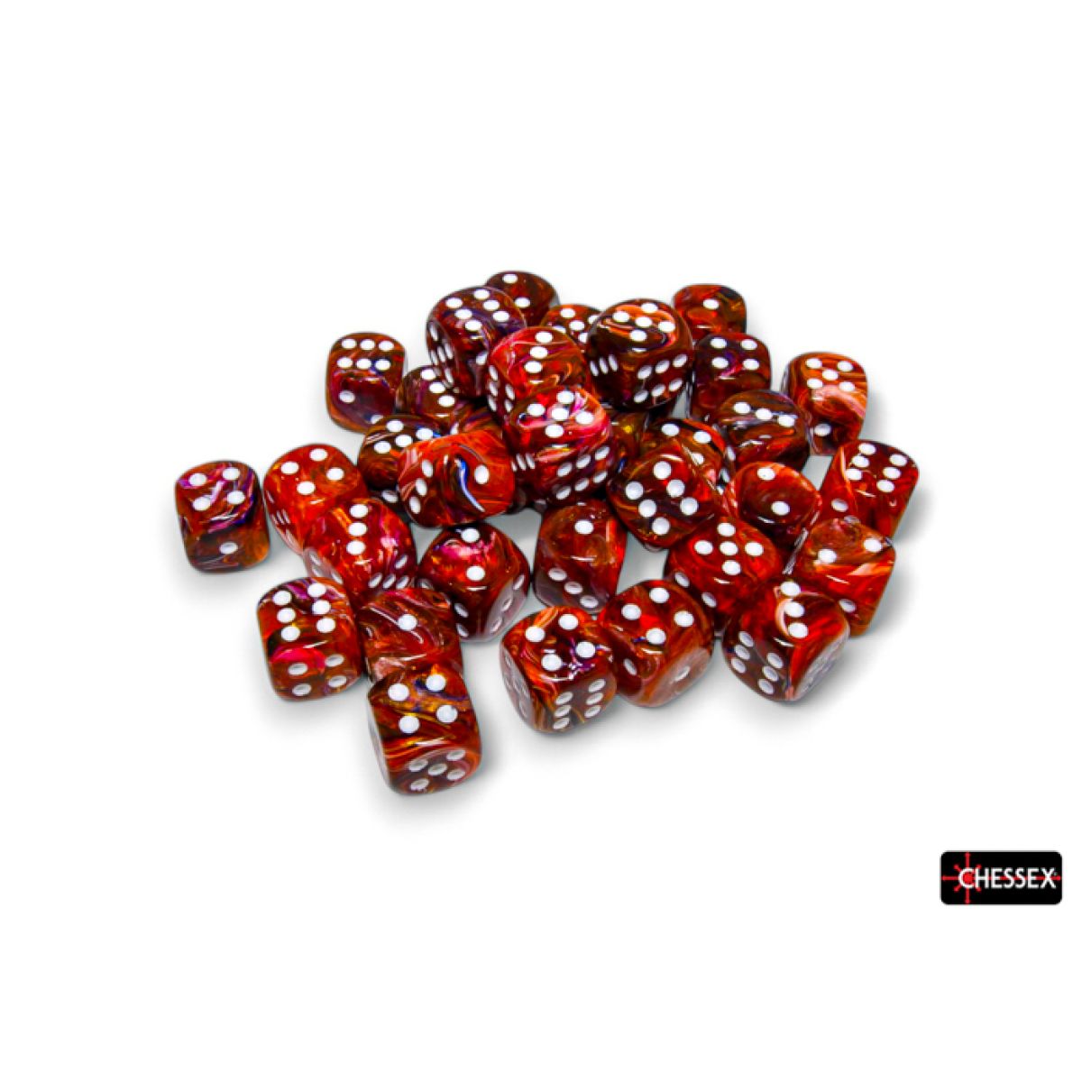 Chessex CHX27943 Festive Symphony/White D6 Set of 36 (12mm) (9250467545325)