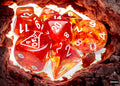 Chessex CHX30073 Nebula Molten/white Luminary Polyhedral 7-Dice Set (with bonus die)