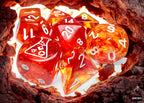 Chessex CHX30073 Nebula Molten/white Luminary Polyhedral 7-Dice Set (with bonus die)