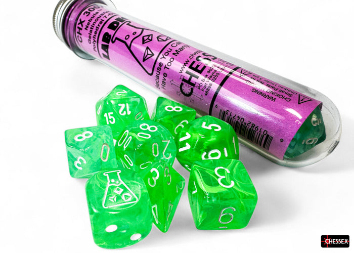 Chessex CHX30074 Nebula Gelatinous/white Polyhedral 7-Dice Set (with bonus die)