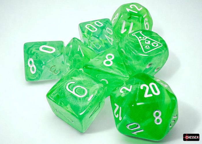Chessex CHX30074 Nebula Gelatinous/white Polyhedral 7-Dice Set (with bonus die)