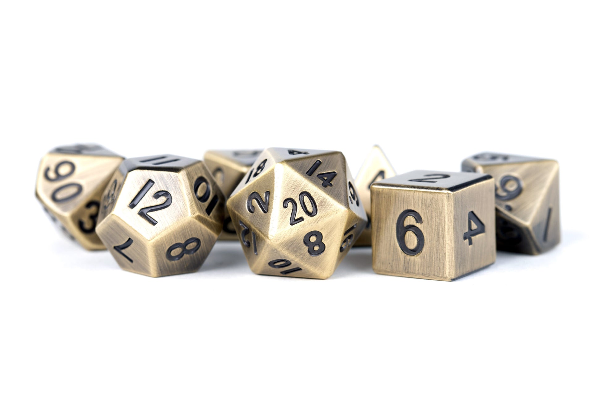 MDG 16mm Metal Polyhedral Dice Set Antique Gold - MDG005