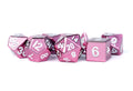 MDG 16mm Metal Polyhedral Dice Set Pink - MDG009
