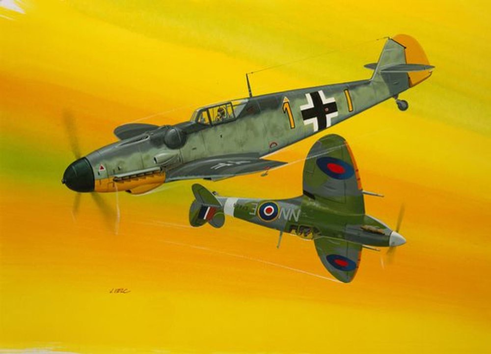 Revell 3710 1/72 Combat Set: Messerschmitt vs. Spitfire (2 Pack) (7521380073709)