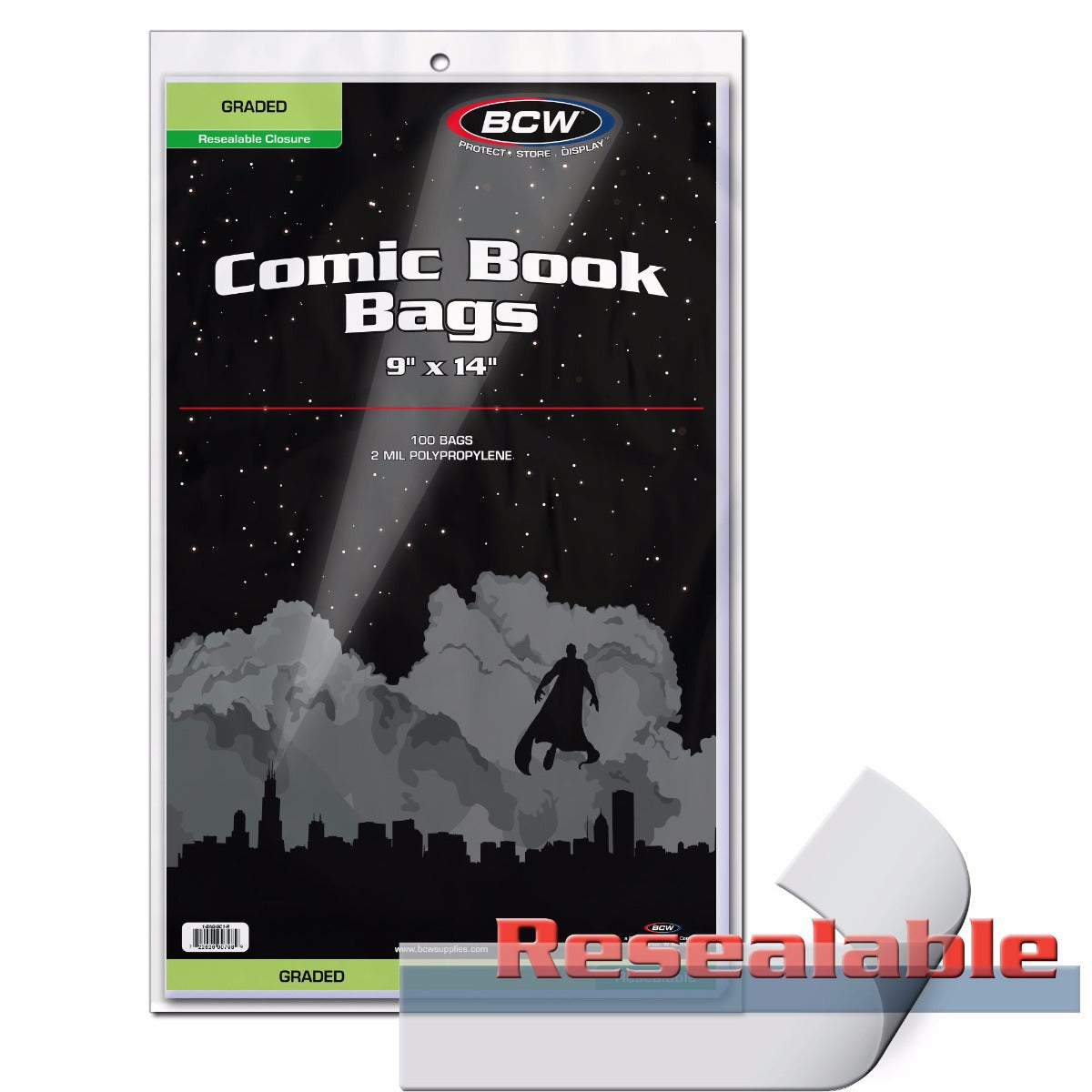 BCW / Monster Comic Bags Graded Resealable 9 X 14