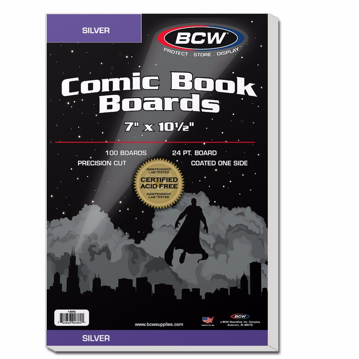BCW / Monster Comic Backing Boards Silver 7 X 10 1/2