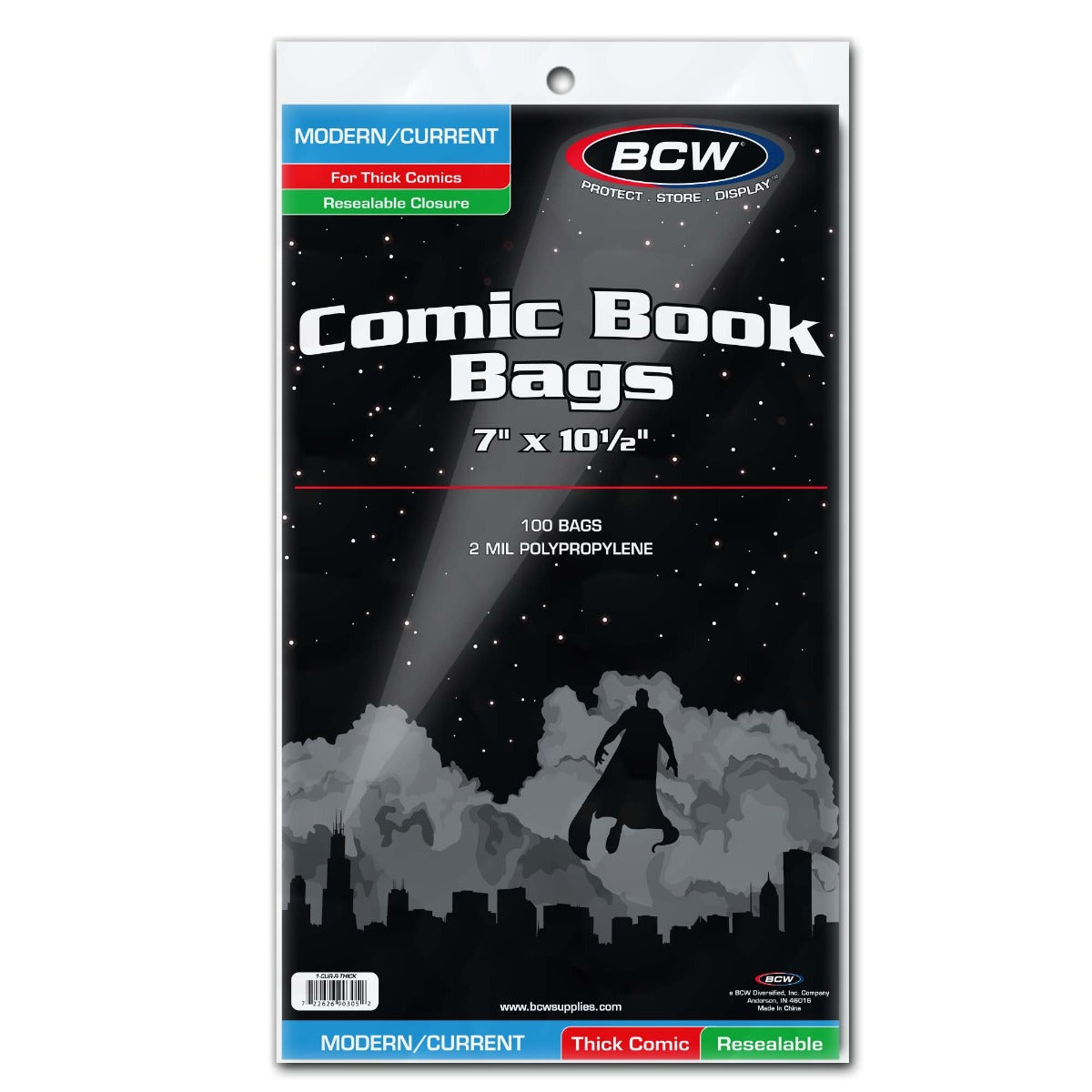 BCW / Monster Comic Bags Resealable Cur/M Thick 7 x 10 1/2