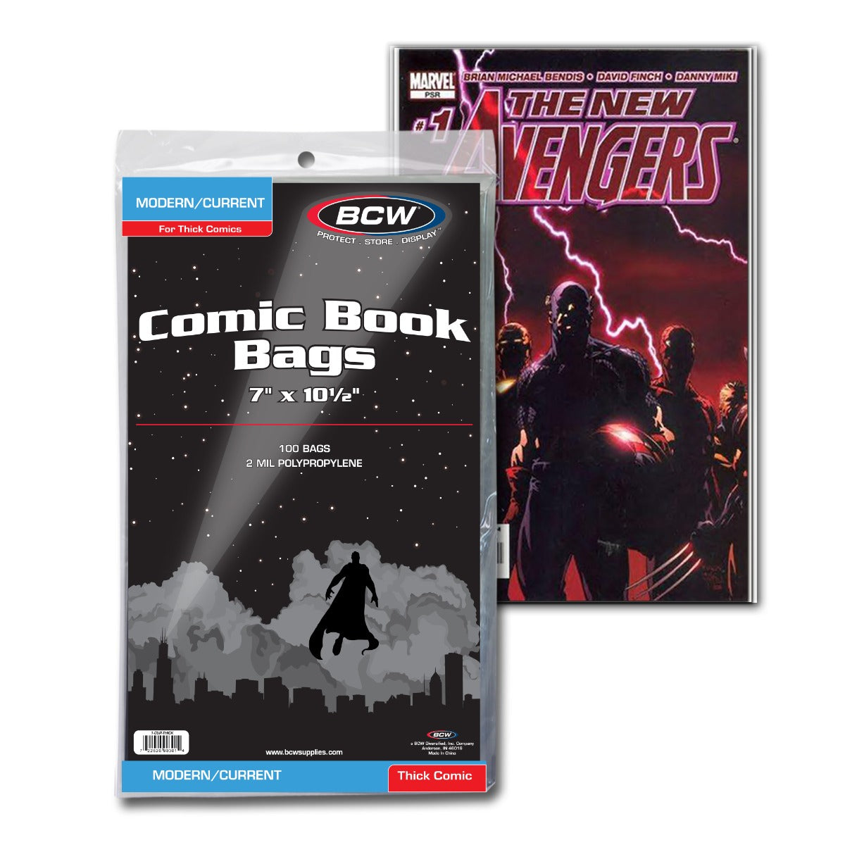 BCW / Monster Comic Bags Resealable Cur/M 6 7/8 x 10 1/2