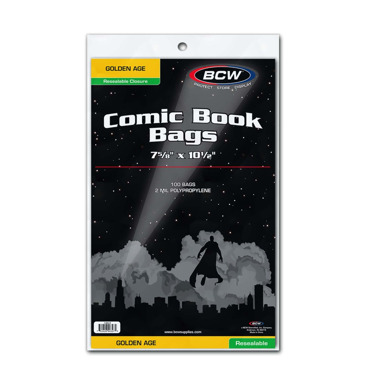 BCW / Monster Comic Bags Golden Resealable 7 5/8 x 10 1/2