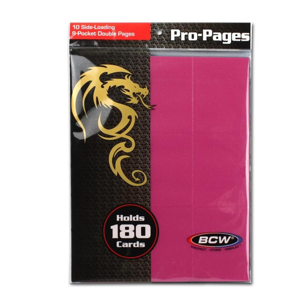 BCW / Monster 18-Pocket Pages Sideloading Pink