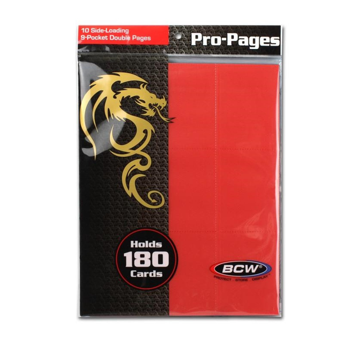 BCW / Monster 18-Pocket Pages Sideloading Red
