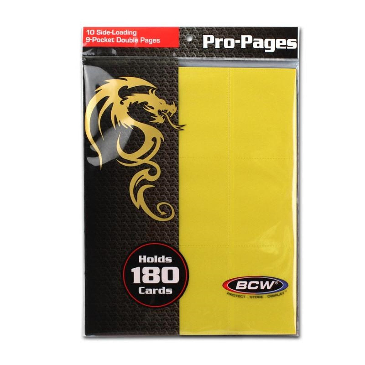 BCW / Monster 18-Pocket Pages Sideloading Yellow